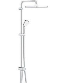Resim Grohe Tempesta System 250 Kare Duvara Monte Duş Sistemi, Yön Değiştiricili, Krom-Beyaz 26694000 Krom - Beyaz 