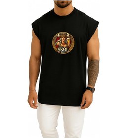 Resim Bahriyeli Collection Oversize Skol Beer Göğüs Baskılı Atlet SIYAH 