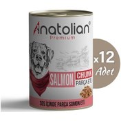 Resim Anatolian Premium Adult Salmon Somonlu Parça Etli Yetişkin Köpek Konservesi 12 x 400 G 