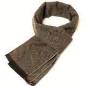 Resim Erkek Herringbone Desenli Şal - Sıcak Kış Boyun Gaiter, Şık Kahverengi ve Siyah Çizgili Tasarım, İş veya Rahat Giyim için Mükemmel, Polyester Malzeme, İş Rahat Aksesuarı | Klasik Herringbone Deseni | Dayanıklı Polyester 