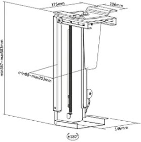 Resim Storemax Masa Montajı Için Evrensel Bilgisayar Tutucu 