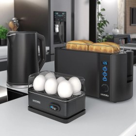 Resim Ekmek Kızartma Makinesi Seti + Su Isıtıcısı ve Yumurta Pişirici, Paslanmaz Çelik 