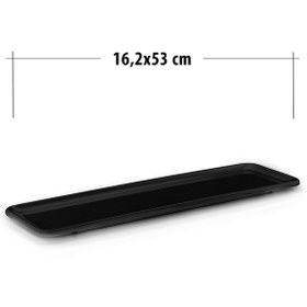 Resim Uzun Kayık Servis Tabağı 53 Cm 2 Adet Siyah 