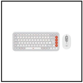 Resim Teknoteg - Rsr - Logıtech Pop Icon Combo, Beyaz-turuncu, 920-013076, Kablosuz, Türkçe Q, Klavye Mous Diğer 