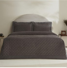 Resim Karaca Home Gilda Çift Kişilik Yatak Örtüsü Seti Gri Gri 