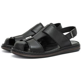 Resim Ducavelli Messina Hakiki Deri Erkek Sandaleti - Hakiki Deri Sandalet - Ortopedik Taban Sandalet - Hafif Deri Sandalet 