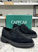 Resim Caffcas Hakiki Deri Süet Siyah Oxford Klasik Erkek Ayakkabı 6050 