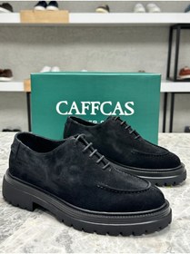 Resim Caffcas Hakiki Deri Süet Siyah Oxford Klasik Erkek Ayakkabı 6050 