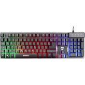 Resim Kb-Gx9 Siyah Usb Gökkuşağı Renkli Aydınlatmalı Lc Layout Standart Gaming Klavye 