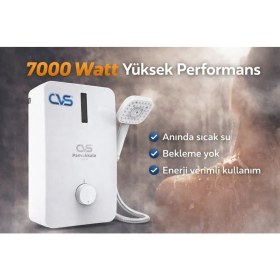 Resim Feyza Design Yüksek Güçlü 7000W Elektrikli Şofben, 3 Kademe, Su Basınç Emniyetli 