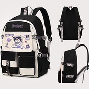 Resim Sanrio Kuromi Büyük Kapasiteli Sırt Çantası, Hafif ve Şık Ayarlanabilir Askılı, Mükemmel Hediye, İdeal Okul Çantası 