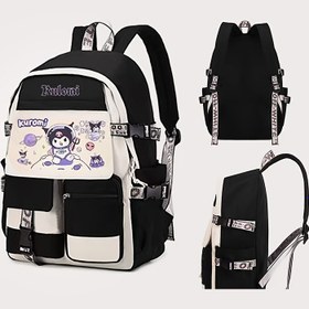 Resim Sanrio Kuromi Büyük Kapasiteli Sırt Çantası, Hafif ve Şık Ayarlanabilir Askılı, Mükemmel Hediye, İdeal Okul Çantası 