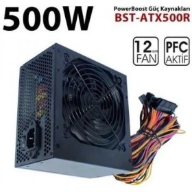 Resim PowerBOOST 500W QUARK BST-ATX500R 12cm Fanlı Power Supply 