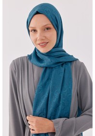 Resim Mirsoy Scarf Daka Desen Parlak Jakar Şal - Mavi Mavi 