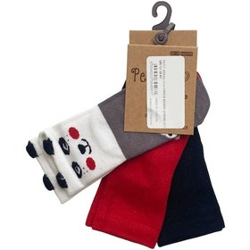 Resim Petit Minou 3'lü Panda Bebek Çorabı 2174 Gri 