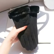 Resim 1 Çift Kadın Kış Dokunmatik Eldiven - Kalın Polarlı Soğuk Hava Eldiveni, Bej Fur Trim, Dış Mekan Aktiviteleri ve Günlük Kullanım için Non-Elastik Sıkı Uyum, Rastgele Renk (Siyah/Beyaz/Gri) - Elde Yıkama/Kuru Temizleme, Kış Eldivenleri, Soğuk Hava Ekipmanları, Peluş Kaplı Konfor, Soğuk Hava Giyimleri, Casual Stil, Yumuşak Kaplama, Casual Giyimciler, Soğuk Hava Aksesuarları, Rahat Kaplama, Soğuk İklim Giyimleri, Sıcak ve Dokunmatik Eldiven Dostu, Güvenilir Malzeme, Hayvan Fur Trim, Çoğu İçin Tek 