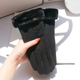 Resim 1 Çift Kadın Kış Dokunmatik Eldiven - Kalın Polarlı Soğuk Hava Eldiveni, Bej Fur Trim, Dış Mekan Aktiviteleri ve Günlük Kullanım için Non-Elastik Sıkı Uyum, Rastgele Renk (Siyah/Beyaz/Gri) - Elde Yıkama/Kuru Temizleme, Kış Eldivenleri, Soğuk Hava Ekipmanları, Peluş Kaplı Konfor, Soğuk Hava Giyimleri, Casual Stil, Yumuşak Kaplama, Casual Giyimciler, Soğuk Hava Aksesuarları, Rahat Kaplama, Soğuk İklim Giyimleri, Sıcak ve Dokunmatik Eldiven Dostu, Güvenilir Malzeme, Hayvan Fur Trim, Çoğu İçin Tek 
