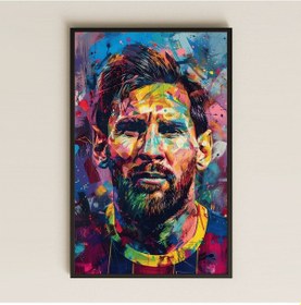 Resim Renkli Messi Portresi Pop-art Şeffaf Pleksi Tablo 