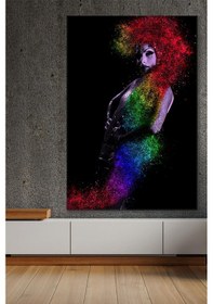 Resim Gökkuşağı Saçlı Kadın Kanvas Duvar Tablo 3322226 