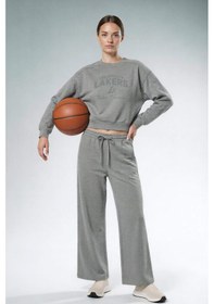 Resim Defacto Nba Los Angeles Lakers Wide Leg Cepli Geniş Paça Standart Boy Eşofman Altı F8217ax25wngr362 Gri-gr362 