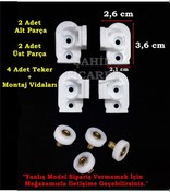Resim Duşakabin Plastik Kapı Yedek Parçası Duşakabin Tekeri 2.1 x 2.6 x 3.6 CM Beyaz 
