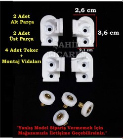Resim Duşakabin Plastik Kapı Yedek Parçası Duşakabin Tekeri 2.1 x 2.6 x 3.6 CM Beyaz 