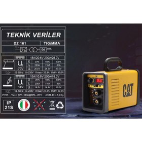 Resim Cat DZ161 160 Amper TIG LIFT/MMA Çanta Tipi Profesyonel Dijital İnverter Kaynak Makinesi 
