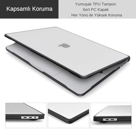 Resim McStorey MacBook Air 13.3 Uyumlu Shockproof Rugged Hard Case TPU Bumper Anti-Fingerprint Drop Protection Cover A2337 M1 A2179 A1932 Outdoor Şeffaf 