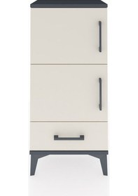 Resim Arges Komodin 4 Raflı Tek Çekmeceli 2 Kapaklı 44x30x96 Antrasit-aytaşı Antrasit 