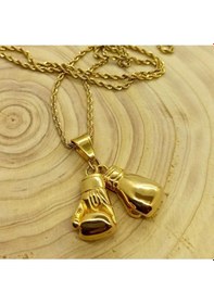 Resim Vog Xuping Vip Altın Çift Çelik Boks Eldiveni Sevgiliye,babaya,eşe,arkadaşa Hediye Kolye Zincir Sarı 