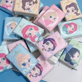 Resim 9 adet Bez Seti - Snow White, Denizkızı ve Daha Fazlası | Taşınabilir Küçük Paket Mendiller 