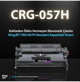 Resim Kingjet Canon Uyumlu Crg-057h Yüksek Kapasiteli 20'li Paket Çipli Uyumlu Toneri Lbp226 Uyumlu 