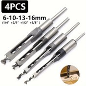 Resim Ahşap için 4 adet Mortise keski uçları 6+10+13+16mm 