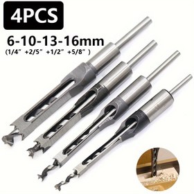 Resim Ahşap için 4 adet Mortise keski uçları 6+10+13+16mm 