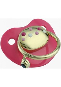 Resim Pembe Renkli Damla Motifli Altın Emzik 3.35 G 
