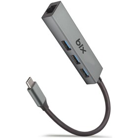 Resim Bix Type-C USB 3.0 Gigabit Ethernet 3 Portlu Çoklayıcı Hub 