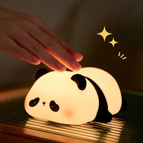 Resim Sevimli Panda Silikon Dokunmatik Sensör Başlangıç ​​Uykusu Lambası, Tap Kontrolü - USB Şarj Edilebilir, Yumuşak LED Yatak Lambası - Renk Değiştiren Işıklar - Erkekler, Kızlar, Arkadaşlar İçin Mükemmel Hediye - Noel, Doğum Günü, Panda Odası Dekorasyonu İçin İdeal Seçim 