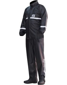 Resim Mts Q1361 Pvc Motosiklet Alt Üst Takım Yağmurluk Siyah 
