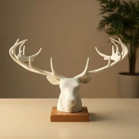 Resim Dekoratif Geyik Başı Heykel 25 cm Modern Minimal Tasarım 