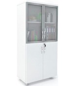 Resim Modüler Dünyası 2 Cam Kapak Kilitli Dosya Dolabı Beyaz 80X38X153 Beyaz 