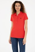 Resim U.S. Polo Assn. Kadın Kırmızı Basic Polo Yaka Tişört 50280057-vr030 
