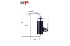 Resim Siyah Elektrikli Ani Su Isıtıcı, Lavaboya Monteli Termal Şofben 