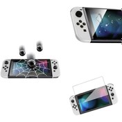 Resim CAFELE Lucky Fox Seri Temperli Nintendo Switch Oled Cam Ekran Koruyucu 