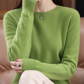 Resim Kadınlar için Hafif %100 Yün Kazak - Dikişsiz Yuvarlak Yaka Uzun Kollu Düz Renkli, Normal Fit H-Silüet İlkbahar/Sonbahar İçin, Şık Ofis & Günlük Giyim, Sevimli Kazaklar, Her Gün Konfor, Yüksek Kalite Örgü 