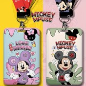 Resim 1 adet Mickey & Minnie Mouse Kimlik Kartı Tutucu - Dayanıklı Plastik Ad Etiketi Boyun Askısı ile, Öğrenci Kampüs Kartları, İş Kimlik Kartları ve Kamu Taşıma Kartları için Renkli Karikatür Tasarımları, Öğrenci Kimlik Kartı Tutucu | Eğlenceli Tasarım | Renkli Etiket Tutucu, Kimlik Kartı 