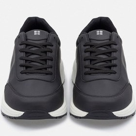 Resim Acropol 137-26 Deri Anatomik Erkek Sneaker Siyah Gümüş Siyah 