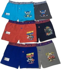 Resim Erkek Çocuk Desenli Elastan Boxer - 3-5 Yaş / 6 Adet 