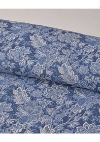 Resim English Home Boho Bloom Pamuk Tek Kişilik Çarşaflı Nevresim Takımı 160x220 Cm Lacivert Lacivert 