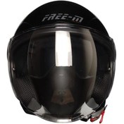 Resim MOTOANL Motosiklet Yarım Kask Camlı Ce Onaylı Güneş Vizörlü Motor Kaskı Black 