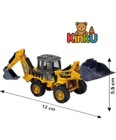 Resim Kinku Oyuncak Buldozer Metal Kepçe Çift Taraflı Iş Makinası 
